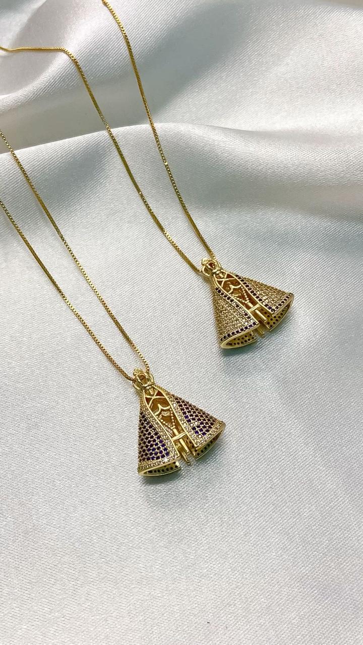 Colar Nossa Senhora Aparecida Dupla Face